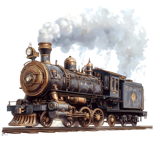 Free ai generated train locomotive illustration