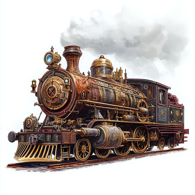 Free ai generated train locomotive illustration