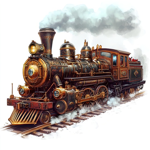 Free ai generated train locomotive illustration