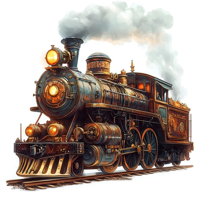 Free ai generated train locomotive illustration