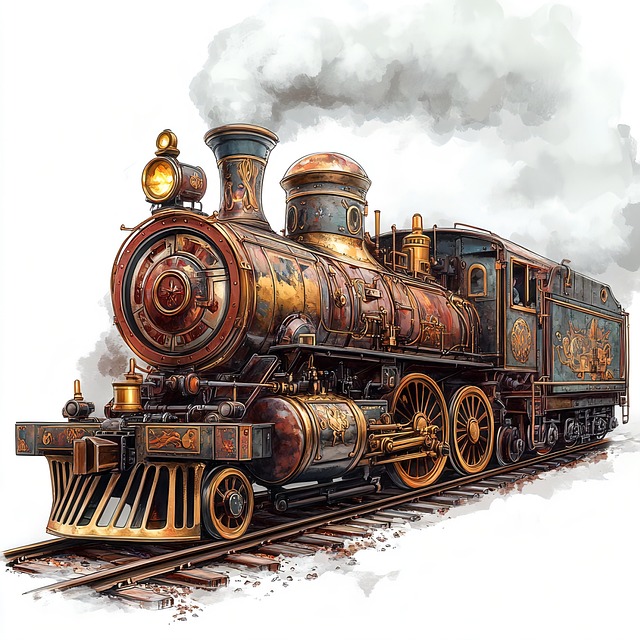 Free ai generated train locomotive illustration