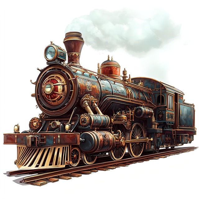 Free train locomotive tracks illustration