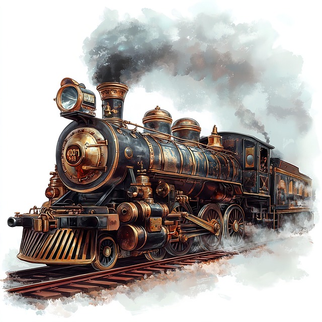 Free train locomotive tracks illustration