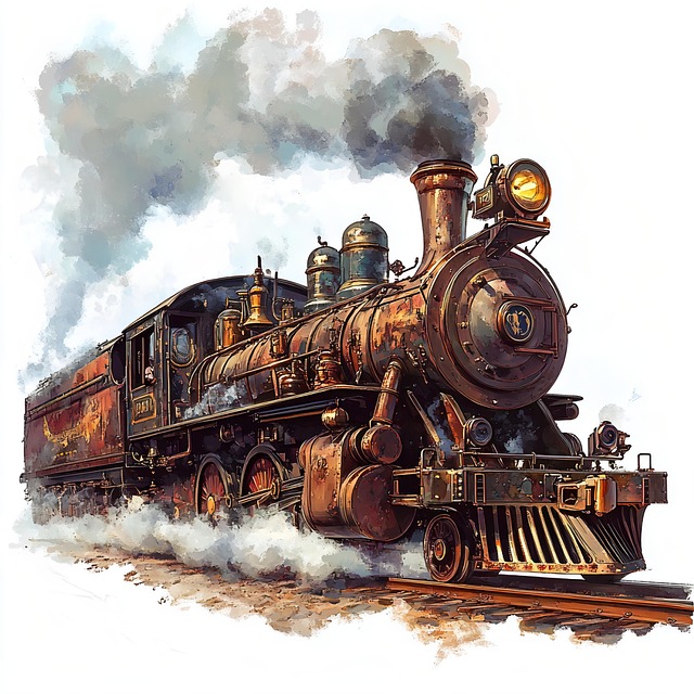 Free train locomotive tracks illustration