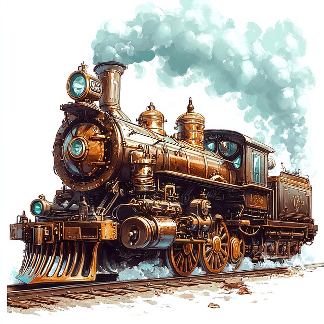 Free train locomotive tracks illustration