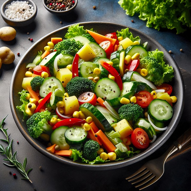 Download free HD stock image of Ai Generated Salad Free ai generated salad vegetables illustration