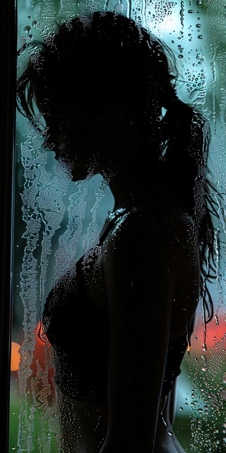 Free silhouette woman foggy illustration