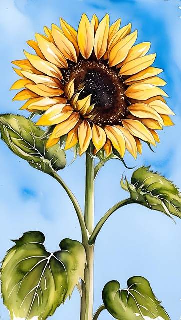Free ai generated sunflower floral background illustration