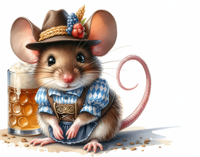 Free ai generated mouse oktoberfest illustration