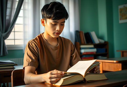 Adolescente, Retrato, Joven, Leer