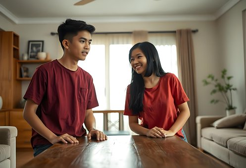Adolescentes, Joven, Niña, Contento