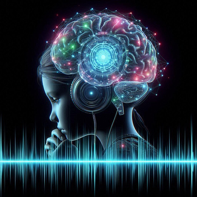 Free ai generated girl brainwaves illustration