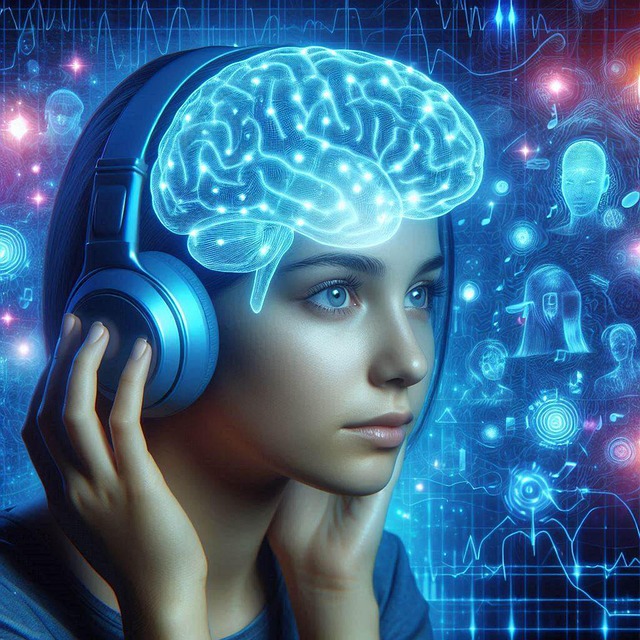 Free ai generated girl brainwaves illustration