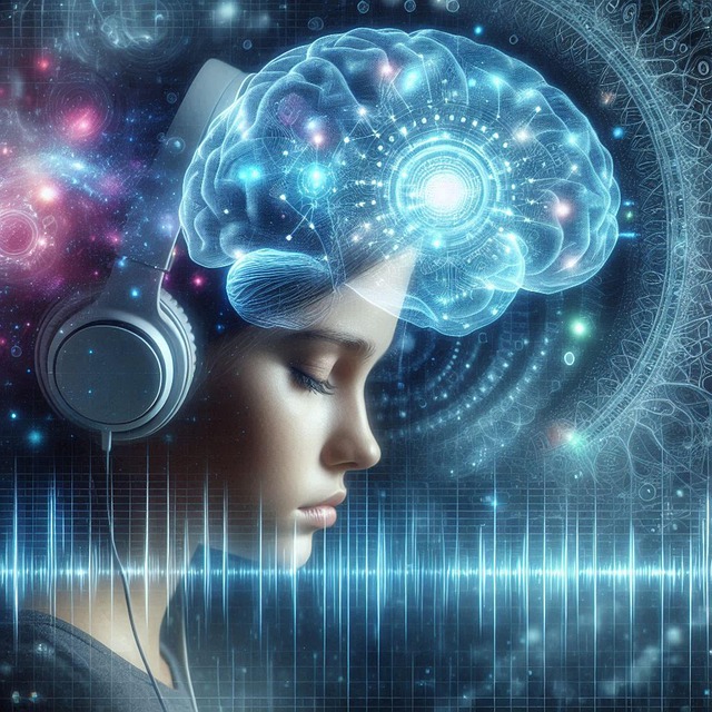 Free ai generated girl brainwaves illustration
