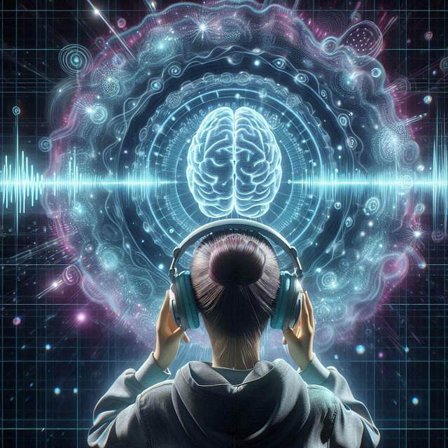Free ai generated girl brainwaves illustration