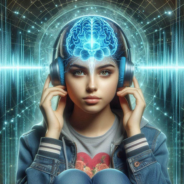 Free ai generated girl brainwaves illustration