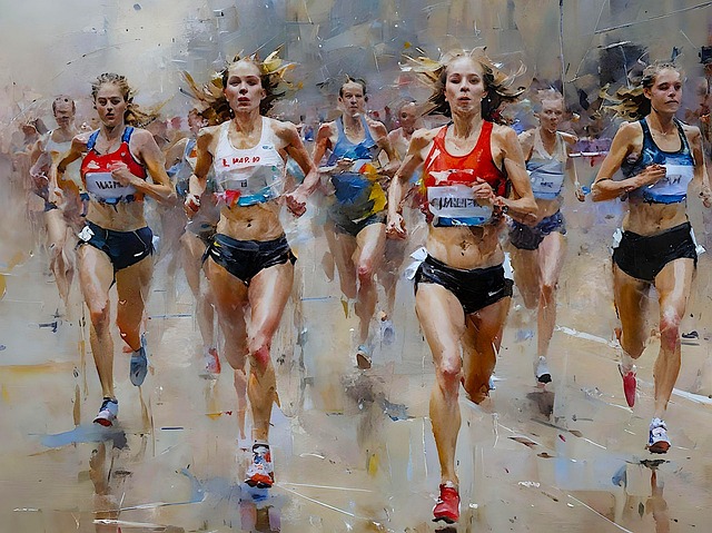 Free ai generated marathon race illustration