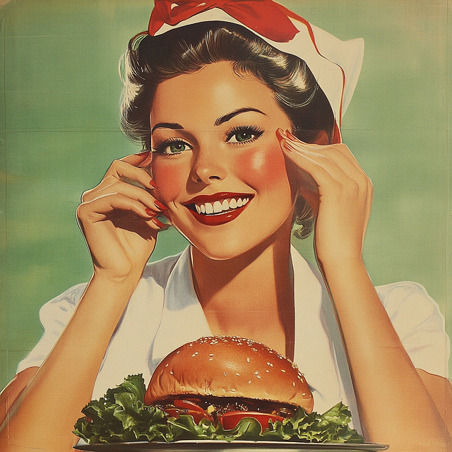 Free woman american vintage illustration