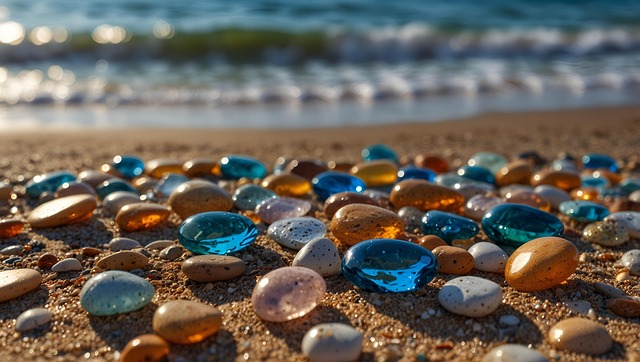 Ai Genereret, Strand, Havglas, Sten, Hav