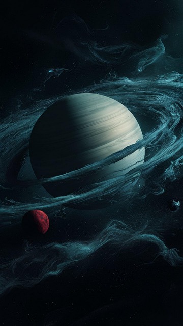 Ai Generiert, Saturn, Planet, Satellit