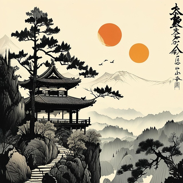 Free ai generated japan nature illustration