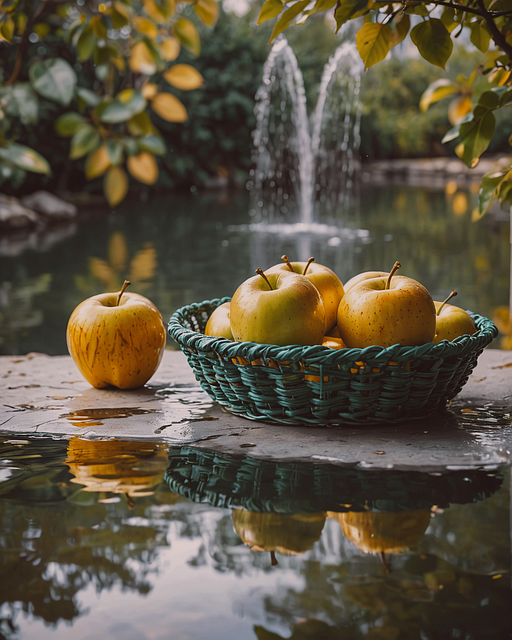 Ai Generiert, Äpfel, Früchte, Brunnen