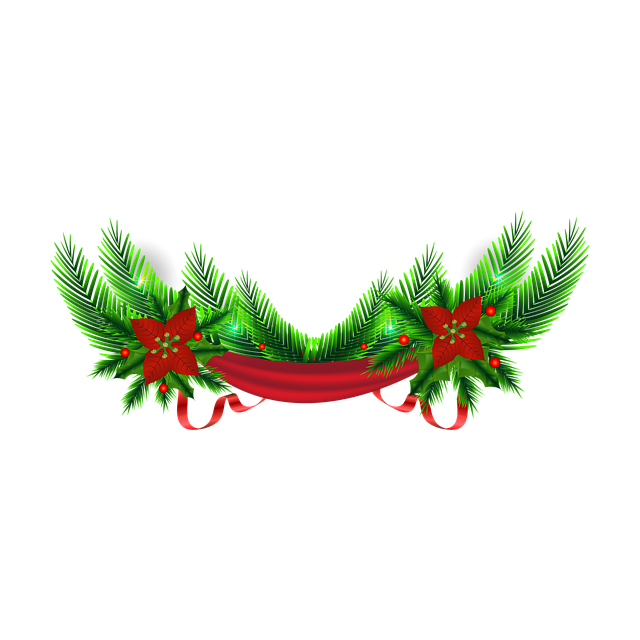 Free Christmas Pine Bow illustration and picture
