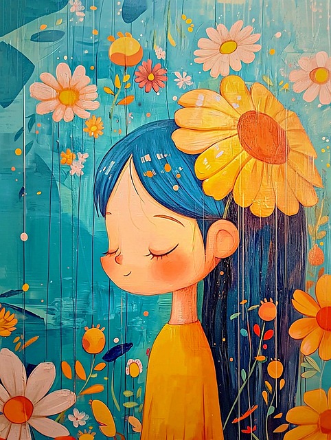 Free ai generated young girl charming illustration