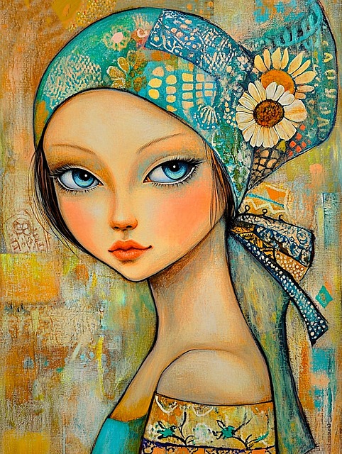 Free ai generated young woman stylized illustration