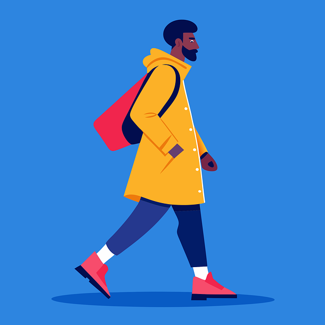 Free ai generated man walking vector