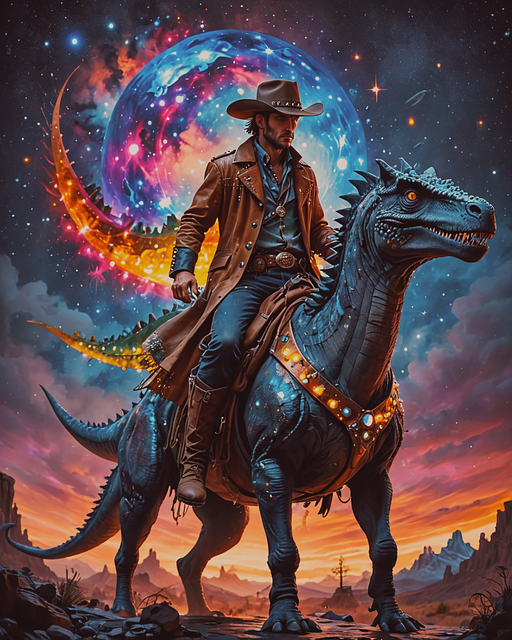 Ai Generat, Cowboy, Dinozaur, Natura