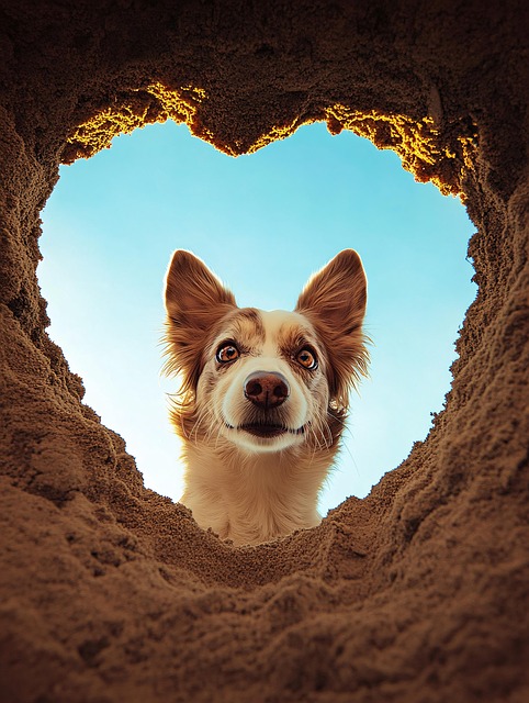 Free ai generated dog heart illustration