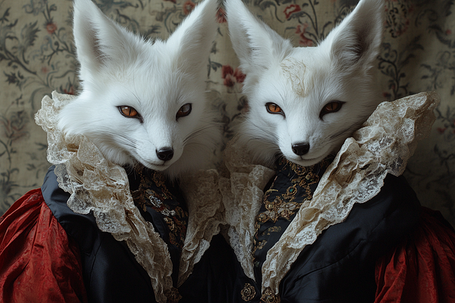 Free ai generated foxes kitsune illustration