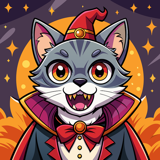 Free ai generated halloween cat vector