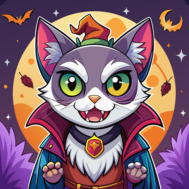 Free ai generated halloween cat vector