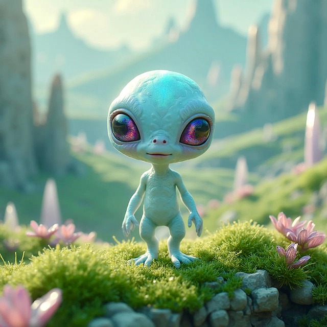 Free ai generated alien flowers illustration