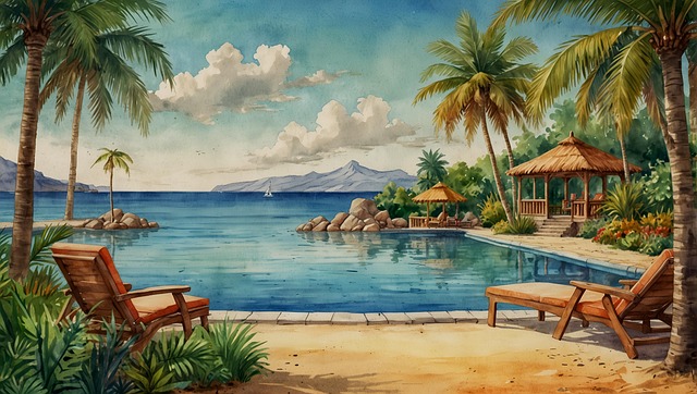 Free ai generated beach dream vacation illustration