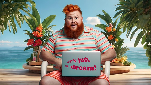 Free ai generated man vacation illustration