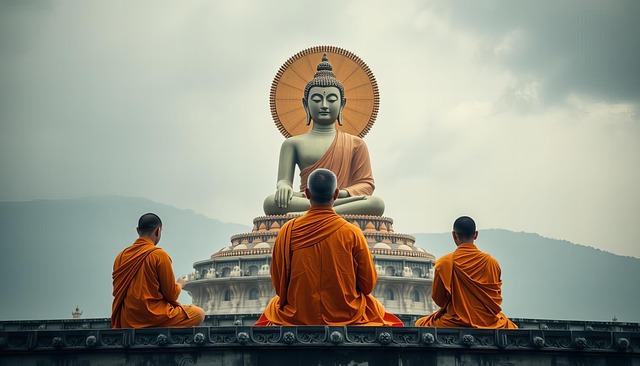 Free ai generated monks emblem illustration
