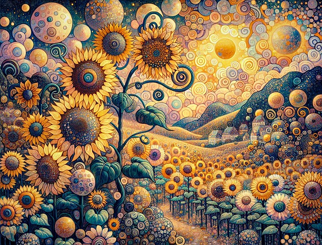 Free ai generated sunflowers surreal illustration