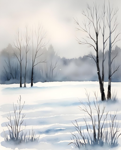 Free ai generated trees snow illustration
