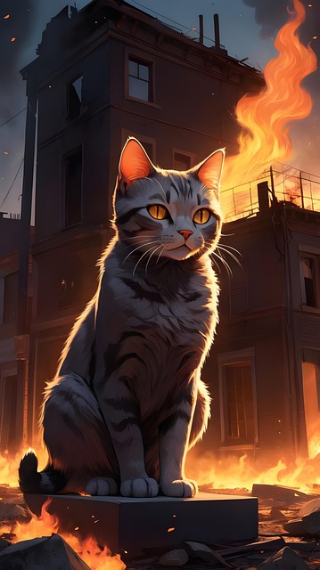 Free ai generated cat nature illustration