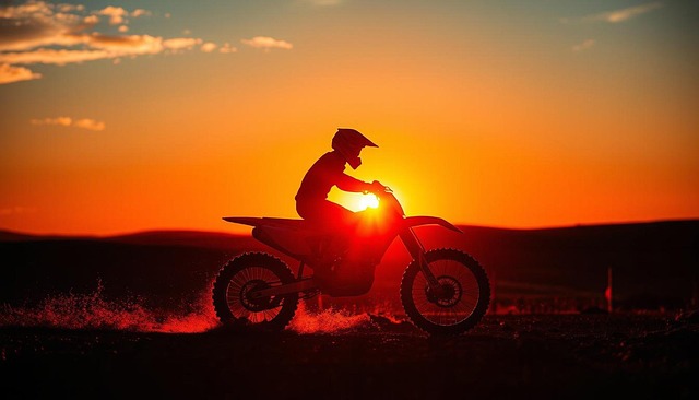 Motocross, Motocicleta, Atardecer
