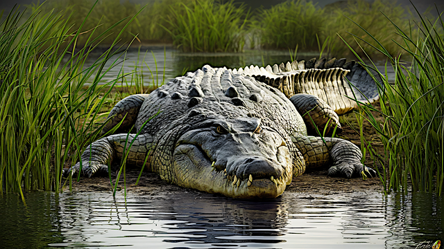 Download free HD stock image of Ai Generated Crocodile Free ai generated crocodile animal illustration