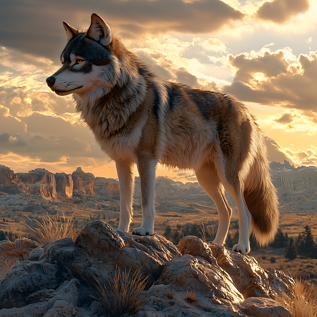 Free ai generated wolf mammal illustration