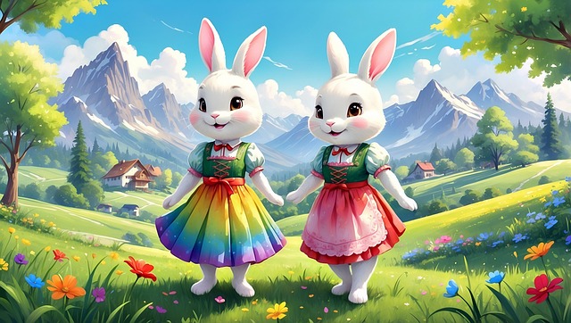 Free mountains nature rabbits illustration