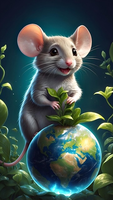 Free ai generated mouse earth day illustration