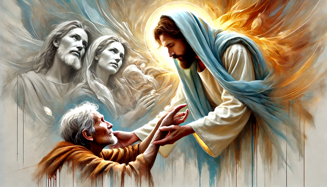 Free ai generated jesus compassionate aid illustration