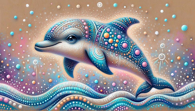 Free ai generated dolphin whimsical illustration