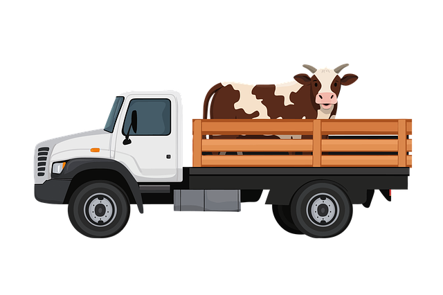 Free ai generated farm truck cow illustration